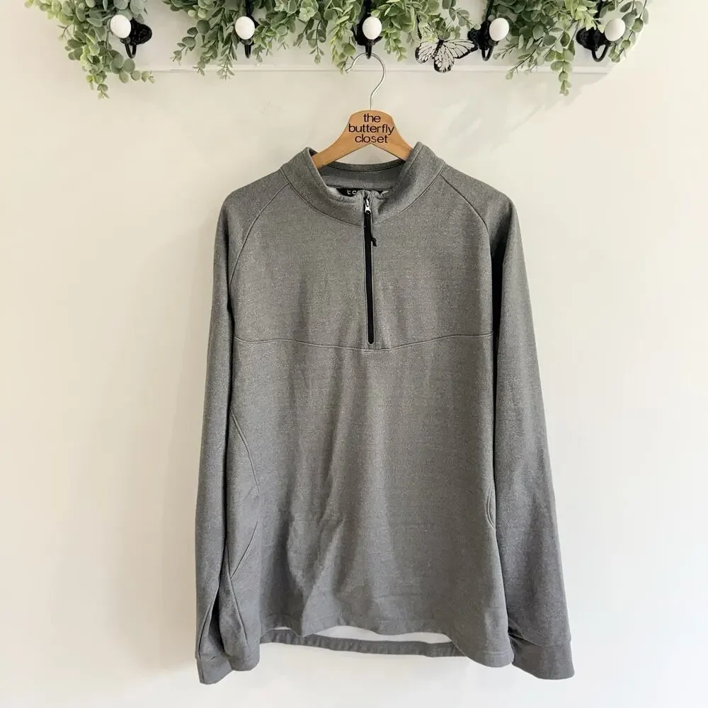 Tesla Men’s 1/4 Zip Long Sleeve Pullover Gray Size XL E4888